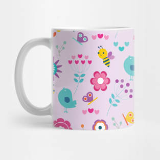 Birds, bees and flowers Mug